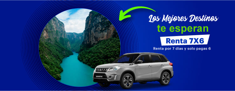 Renta por 7 dias y solo pagas 6